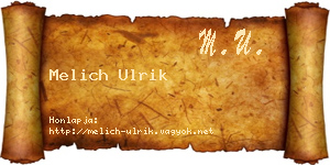 Melich Ulrik névjegykártya